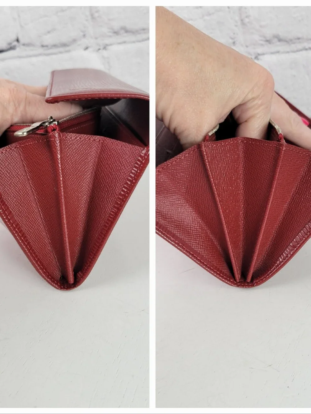 LOUIS VUITTON Red Epi Leather Sarah Wallet